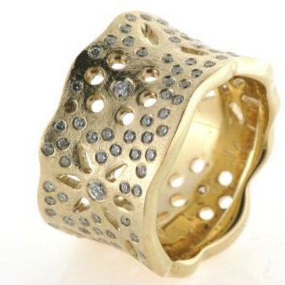 Billede af Ring  med 5 brill. a 0,04 + 128 a 0,01 w/vs. 14 kt.