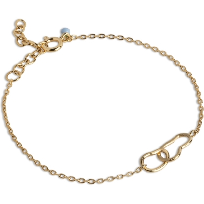 Billede af ENAMEL Copenhagen Organic Double Circle armbånd forgyldt sølv (15+3cm)