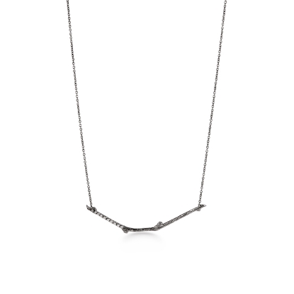 Billede af Kranz&Ziegler Sigrun Uggerby halssmykke sølv oxyderet gren m/cz 45cm