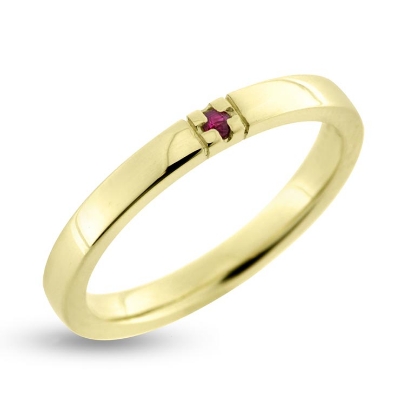 Billede af Alliancering 1* rubin 0,02 ct. 8 kt. 333