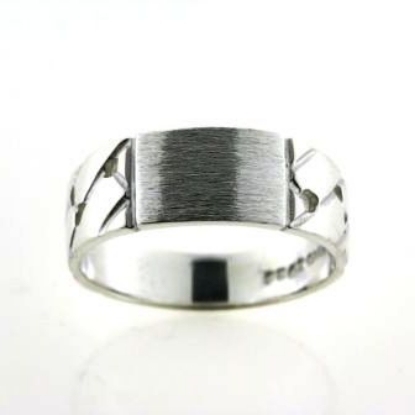 Billede af Herrering massiv lukket bund, plade 7,2*11,0 mm. 925s.