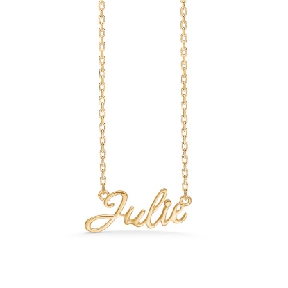 Billede af Studio Z "Name Tag - JULIE" halskæde forgyldt sølv (40-45 cm)