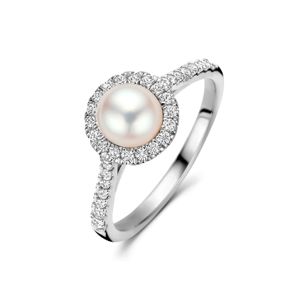 Billede af Spirit Icons Malibu Pearl ring sølv m. fvp + cz (str. 48-64)