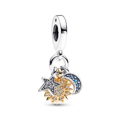 Billede af Pandora Kosmisk tredobbelt charm sølv + metalblanding m. cz