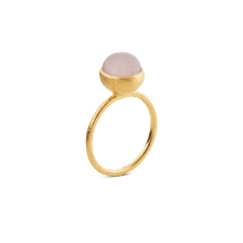 Billede af Susanne Friis Bjørner Ring sølv forgyldt lyserød krystal 8mm str. 53