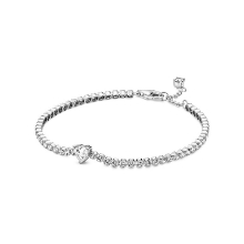 Billede af Pandora Funklende Hjerte Tennisarmbånd sølv m. cz (20 cm)