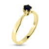 Billede af Ring solitaire ægte safir, 4,0 mm. 14 kt.