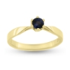 Billede af Ring solitaire ægte safir, 4,0 mm. 14 kt.