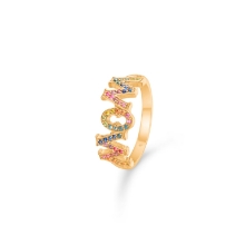 Billede af Mads Z "WOW/MOM" ring 14 kt. guld m. ægte sten (str. 60)
