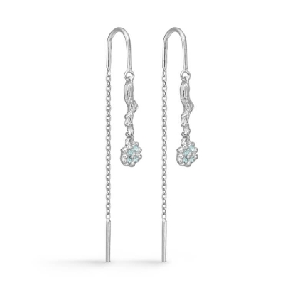 Billede af Studio Z "Tangled" øreringe sølv m. grønne cz