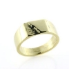 Billede af Ring m. plade 14 kt. (7,5*9,5)