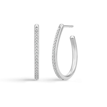 Billede af *Julie Sandlau Infinity pear hoop sølv rhod cz