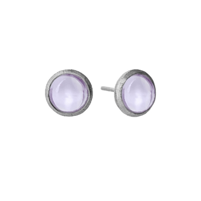 Billede af Susanne Friis Bjørner Ørestik sølv cabochon lys lilla ametyst 10 mm