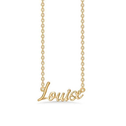Billede af Studio Z "Name Tag - LOUISE" halskæde forgyldt sølv (40-45 cm)