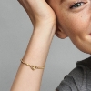 Billede af Pandora Moments armbånd forgyldt metalblanding m. hjertelås (17 cm)