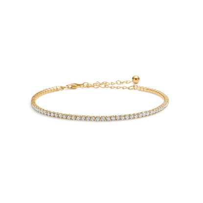 Billede af Studio Z Mini Tennisarmbånd sølv forgyldt m. synt. zirkonia (16-21 cm)