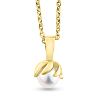 Billede af Vedhæng perle, grabber sv. kp.  6-6½ mm. guld