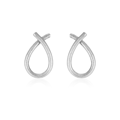 Billede af Susanne Friis Bjørner Ørering sølv mat dråbe 11x13 mm