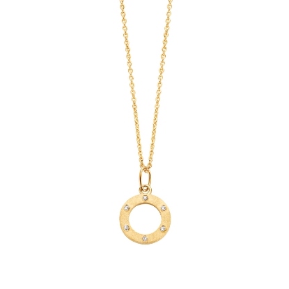 Billede af Spirit Icons Wheel halskæde 14 karat guld med 0,03 ct. w/vs 45 cm.  