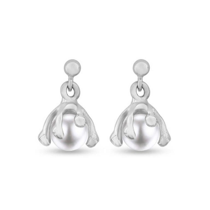 Billede af Ørestik hænger, perler, grabber ferskvands perle 7-7½ mm.14 kt. hvg.