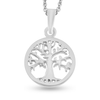 Billede af Vedhæng Livets træ 20 mm. 14 kt. hvidguld