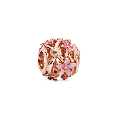 Billede af Pandora rose Åben Pink Marguerit charm pink emalje metalblanding