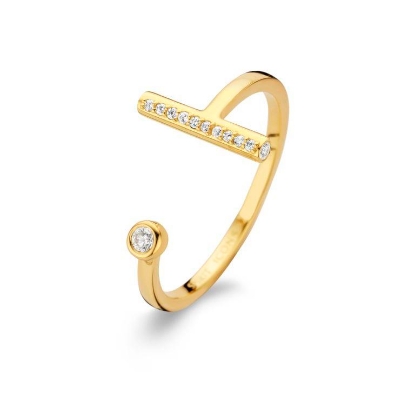 Billede af Spirit Icons ring Scepter sølv forgyldt cz str M