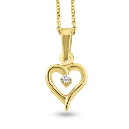 Billede af Vedhæng "Tiny Shiny Heart" hjerte m. 0,03 w/pi brillant