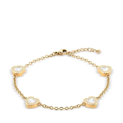 Billede af Bering Arctic Symphony armbånd poleret forgyldt stål m. sten 18cm