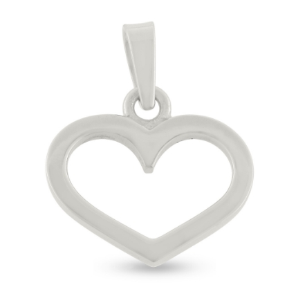 Billede af Vedhæng hjerte, åbent massivt, hj. 14 mm. 925s.
