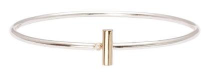 Billede af Heiring  Armring sølv n/14kt. cabe og brill 0,02