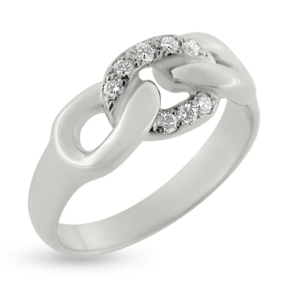 Billede af Loge ring, 8 brillanter a 0,02 w/vs. 14 kt. hvg.