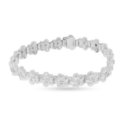 Billede af Armlænke hyldeblomst, 21 brill. a 0,04 w/vs., 18,5 cm. 14 kt. hvg.