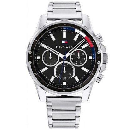 Billede af Tommy Hilfiger Mason herreur stållænke sort skive 44mm mineralglas 5bar