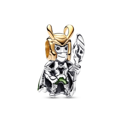 Billede af Pandora MARVEL Loki charm sølv m. emalje og cz
