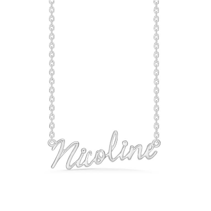 Billede af Studio Z "Name Tag - NICOLINE" halskæde sølv (40-45 cm)