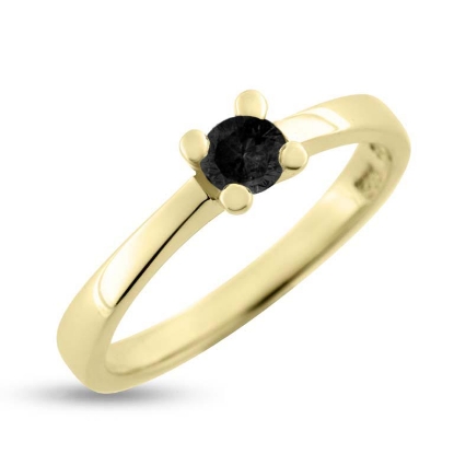 Billede af Dream Delux ring med sort brill. 0,30 ct. 14 kt.  
