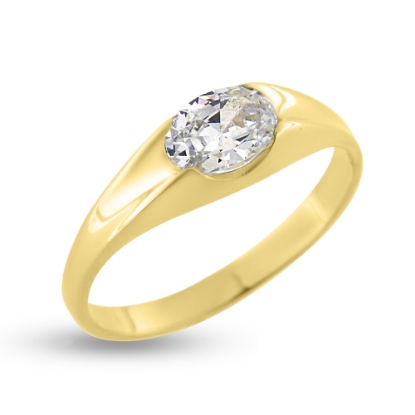 Billede af Ring m. syn. sten 7*5 mm. 8 kt.