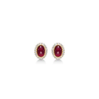 Billede af Mads Z 14 kt. ørestik  "Royal Ruby" m rubin og ialt 0,16ct w/si