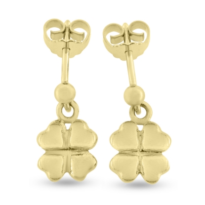 Billede af Ørestik firkløver, massive, stik med kugler hængere