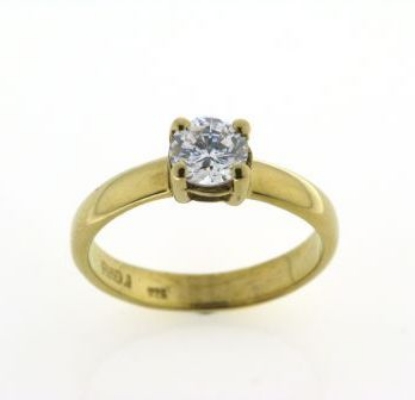 Billede af Ring (gl. vielsesring) 4 grab. fatn. 7 mm. syn. sten 8 kt.