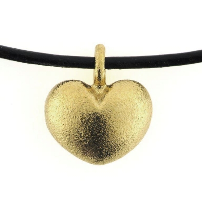 Billede af Vedhæng hjerte, massivt,  hj. 11,5 mm. br. 14,5 mm. 14 kt. Sand