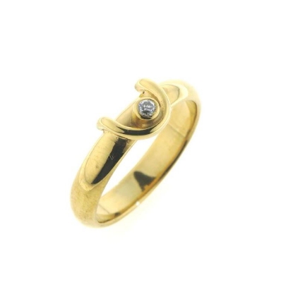 Billede af Ring m. pynt, brill. 0,02 w/vs 14 kt.
