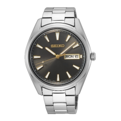 Billede af Seiko herreur stållænke safirglas sort skive 10 bar 40,2mm 