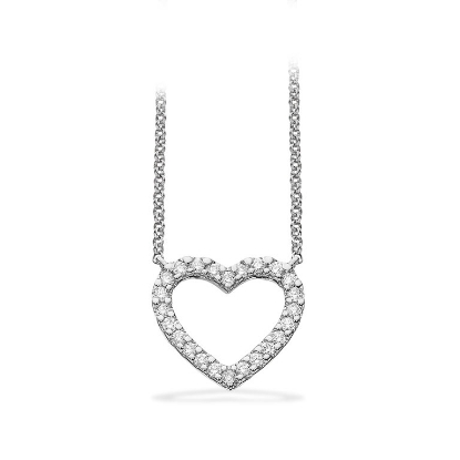 Billede af Dazzling Hjerte  0,15 H-W/SI 14 kt. m/ guldkæde