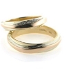 Billede af Vielsesringe 3 farver 14 kt. guld, d. ring isat brill. 7*0,01 + 2*0,005 w/vs. 14 kt.