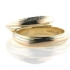 Billede af Vielsesringe 3 farver 14 kt. guld, d. ring isat brill. 7*0,01 + 2*0,005 w/vs. 14 kt.