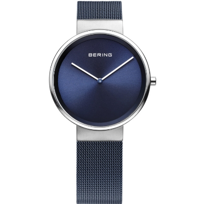 Billede af Bering Classic dameur stål blå mesh lænke