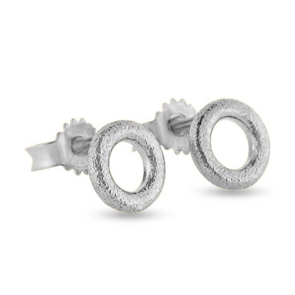 Billede af Ørestik Circles 8 mm. 925s (overflade sand)