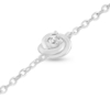 Billede af By Pind armbånd sølv rhodineret med blomst motiv og zirkoniasten (16+3cm)